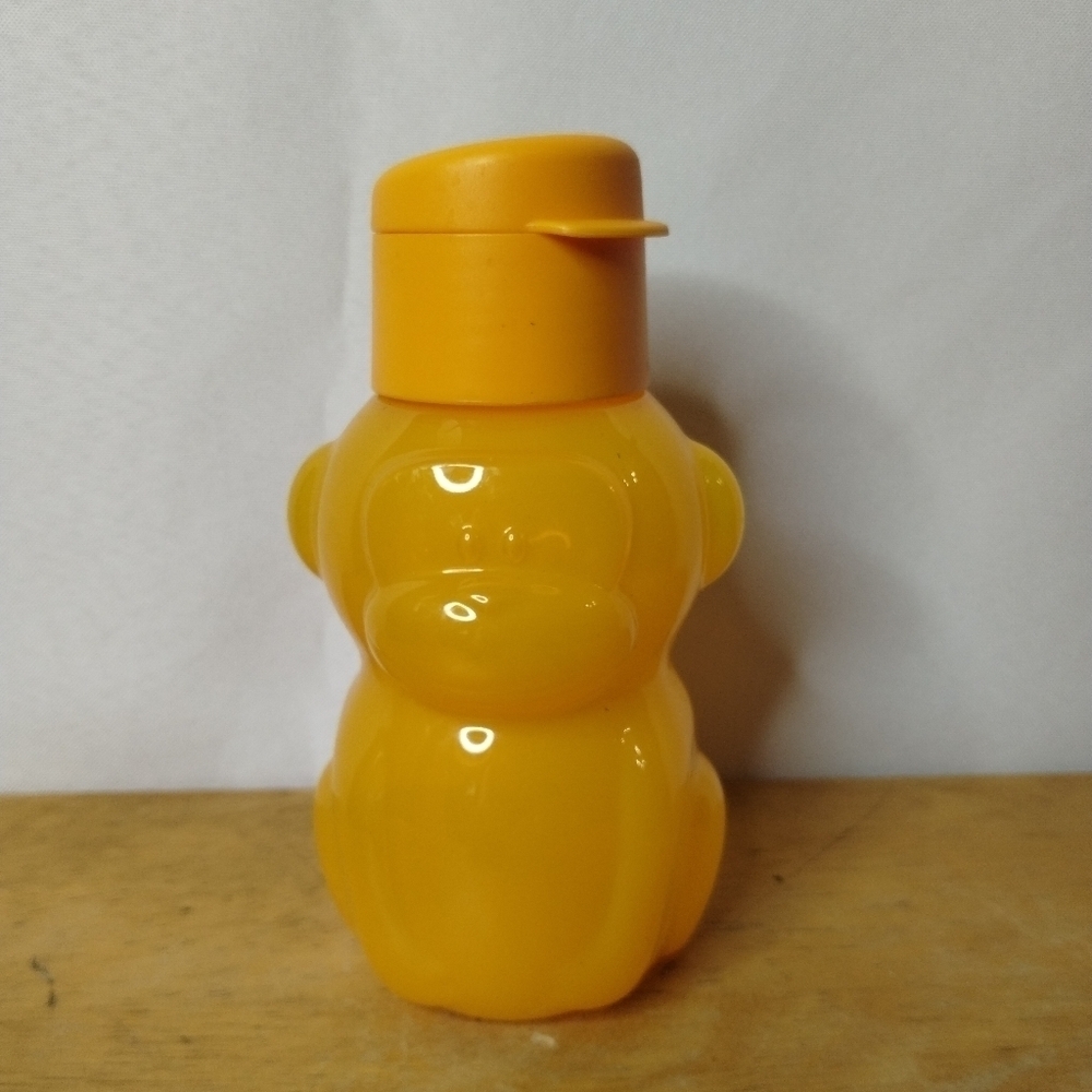 New Tupperware kids orange monkey Eco water bottle